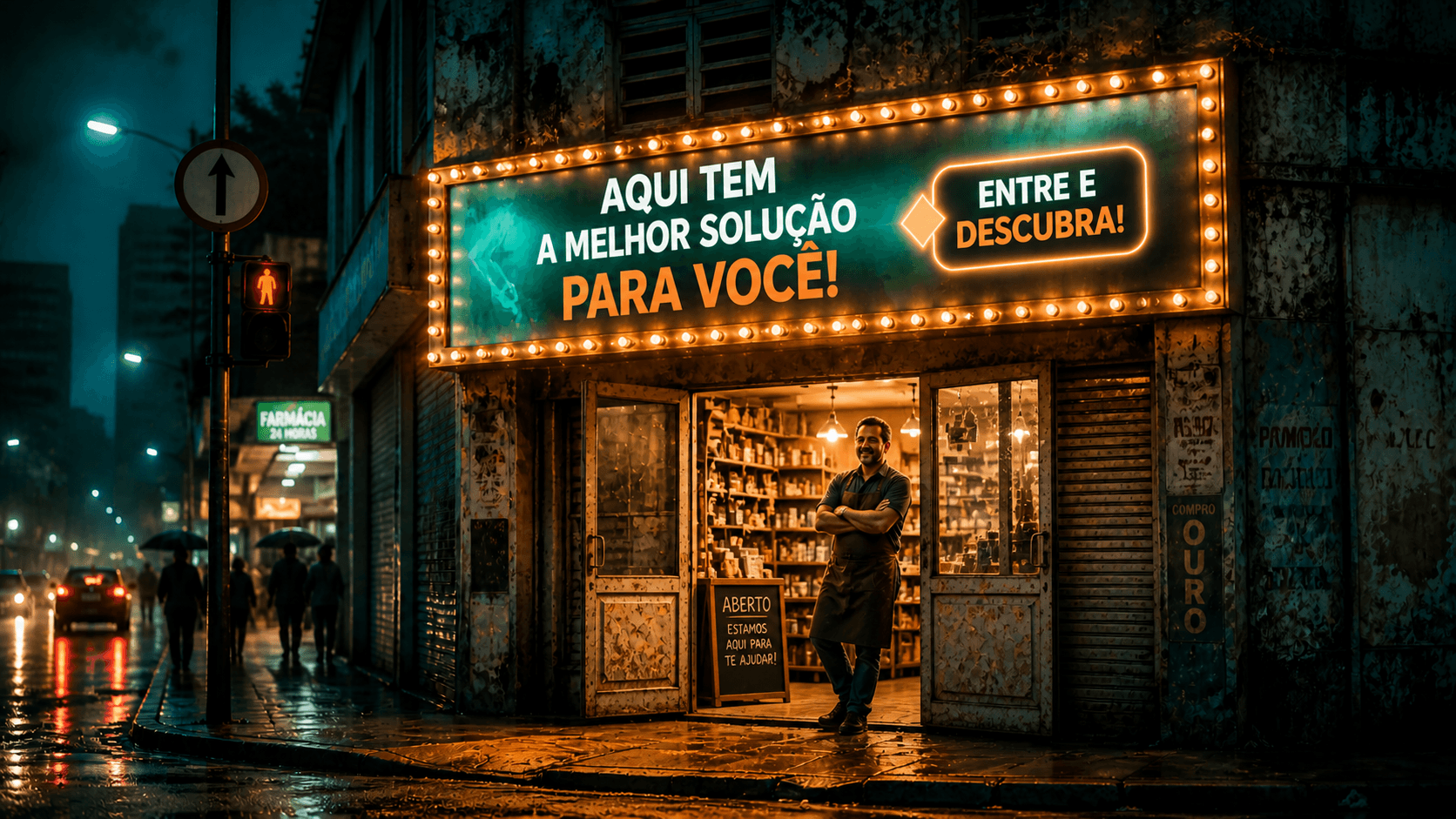 Dono de empresa de serviço pensando em aumentar o investimento em anúncio enquanto o WhatsApp acumula mensagens sem resposta